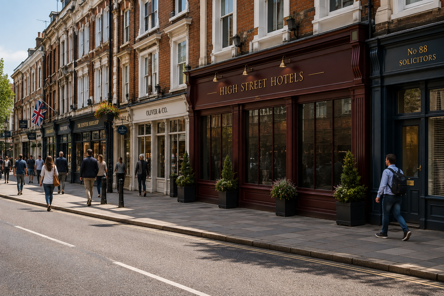 High Street Hotels concept frontage on a British High Street